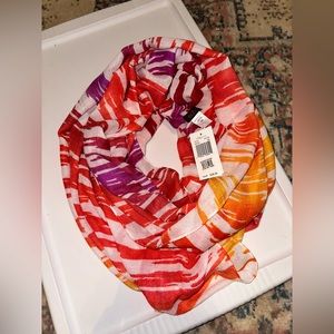 Echo Orange & White & Pink Infinity Scarf